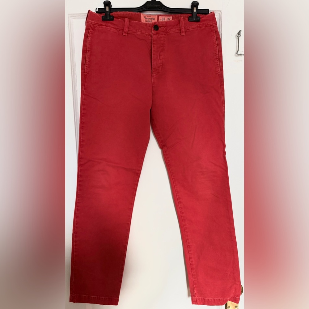 Abercrombie & Fitch Vibrant Red Trousers